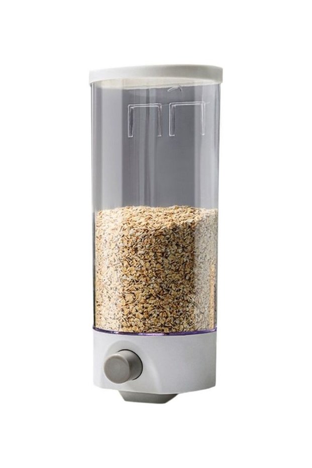 Cylindrical Shaped Grain Dispenser White/Clear 1.5kg