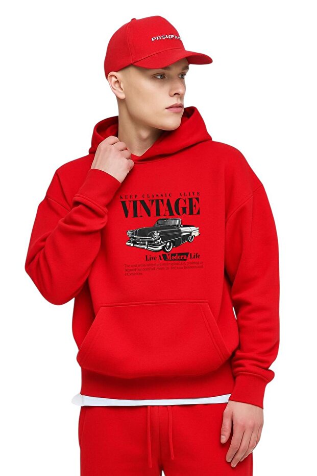 3 Yarn Combed Cotton Vintage Printed Sweatshirt