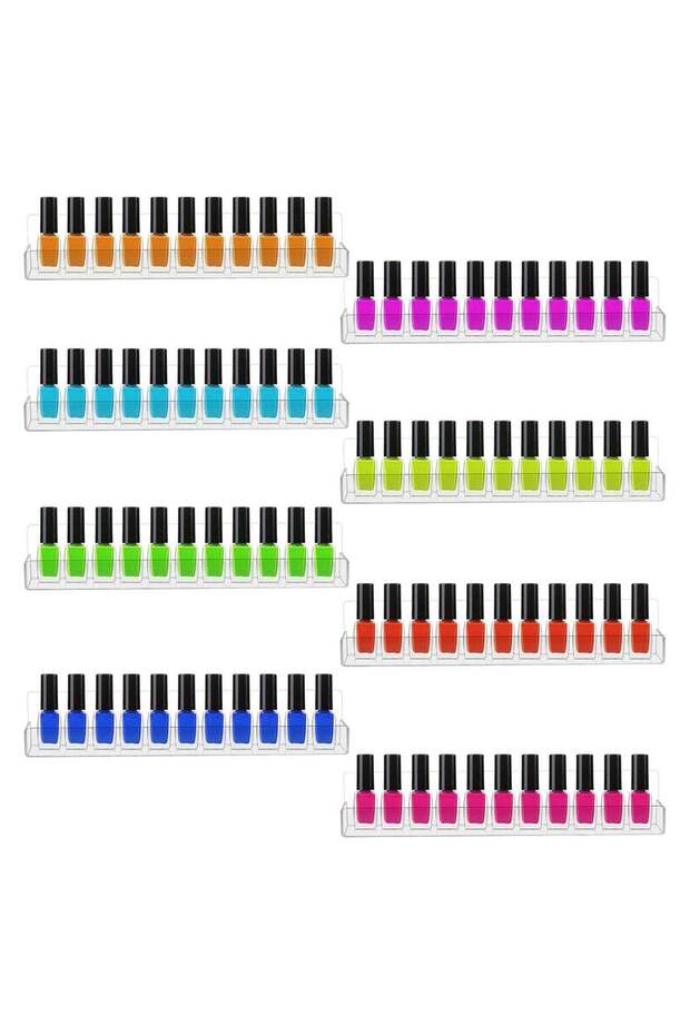 8 Pieces Acrylic Nail Polish Wall Rack, Wall Mounted Shelf, Clear Acrylic Nail Polish Holder Organi