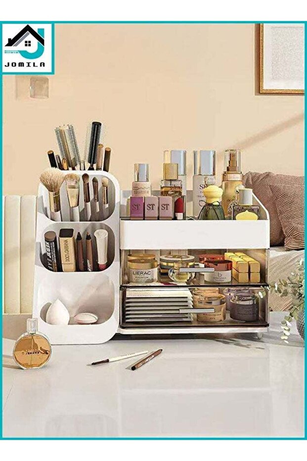 Makeup Organizer, Cosmetics Skincare Organizer Box, Makeup Organizers and Storage for Vanity with L