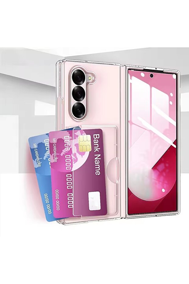 Husă premium cu slot pentru card, Samsung Galaxy Z Fold 6, protecție și funcționalitate discretă, mată - 2