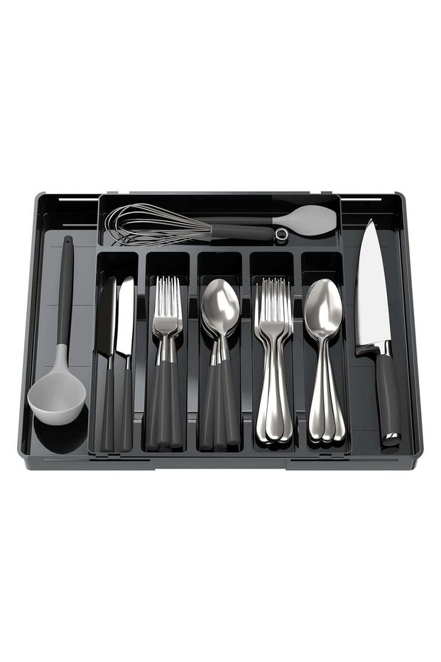 Silverware Drawer Organizer,Expandable Utensil Organizer,Adjustable Kitchen Flatware Organizer Larg