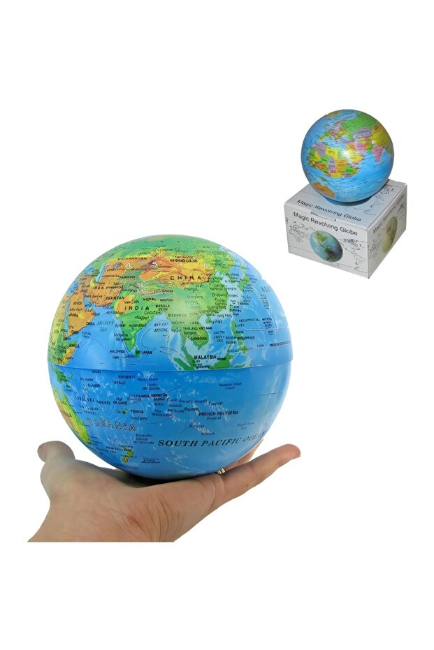 Magic 360 °   Rotating Tutorial Illuminated Ellipse World Map Globe Automatic Rotation Gift Decor - 1