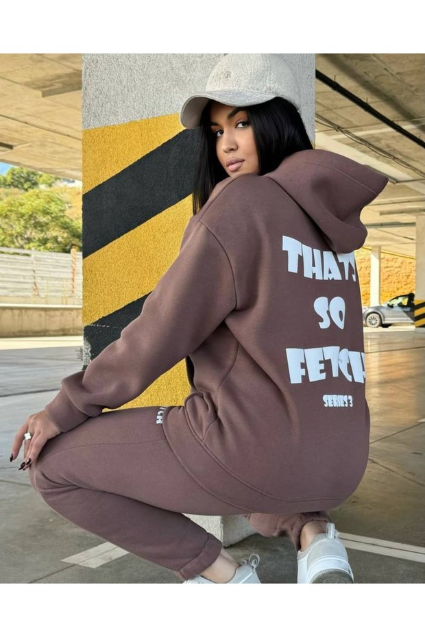 Unisex Men's Women's That's so Faith Printed Oversize 3 Thread Hooded Tracksuit Set