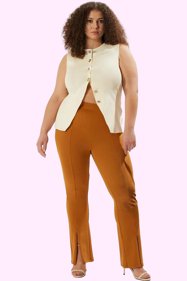 Women's Fashion Spanish Leg Flare Pants High Waist Beltless Casual Combinations Summer