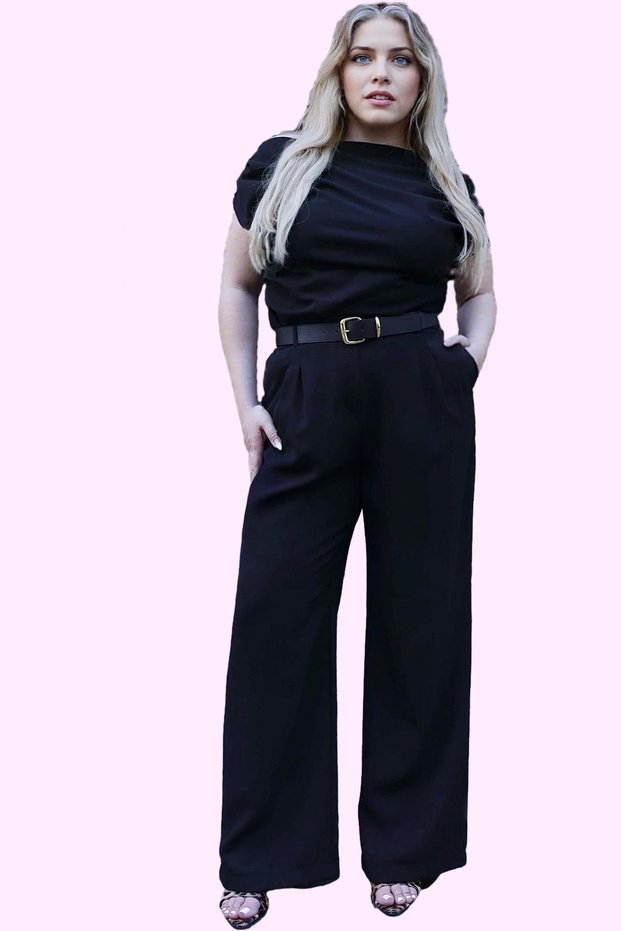 Women's Fashion High Waist Wide Leg Woven Pants Finike All Seasons Summer