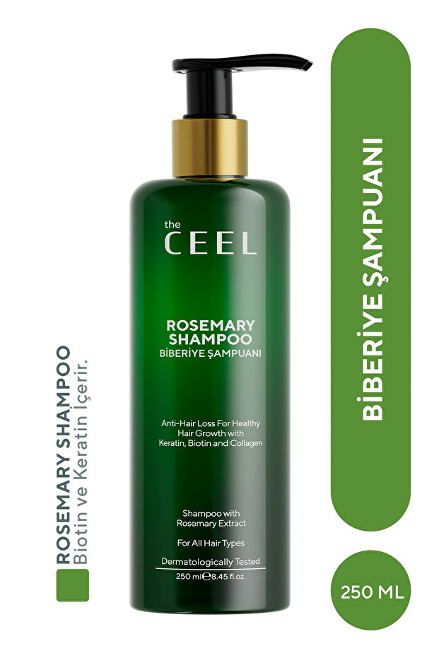 The Ceel Biberiye Saç Bakım Şampuanı | Keratin, Biotin, Hidrolize Kolajen Özü 250 ml