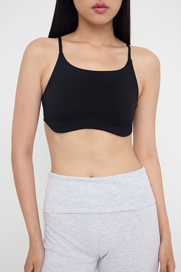Teen Siyah Soft Kumaş Ayarlanabilir Askı Destekli/Şekillendirici Spor Sütyeni THMAW26SS00004 - 3