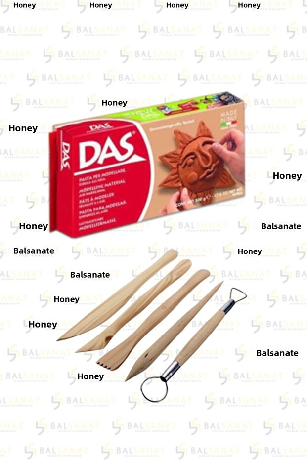 داس طين السيراميك البني 500 غرام. + قلم النمذجة