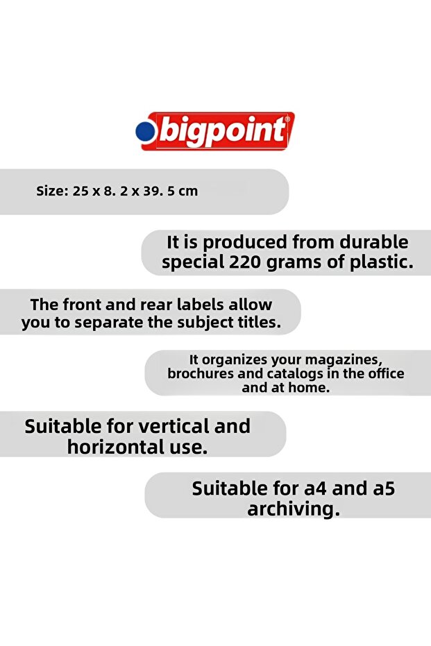 Durable Plastic Folder Compatible with A4 and A5, Red and Vertical / Horizontal Use - 2