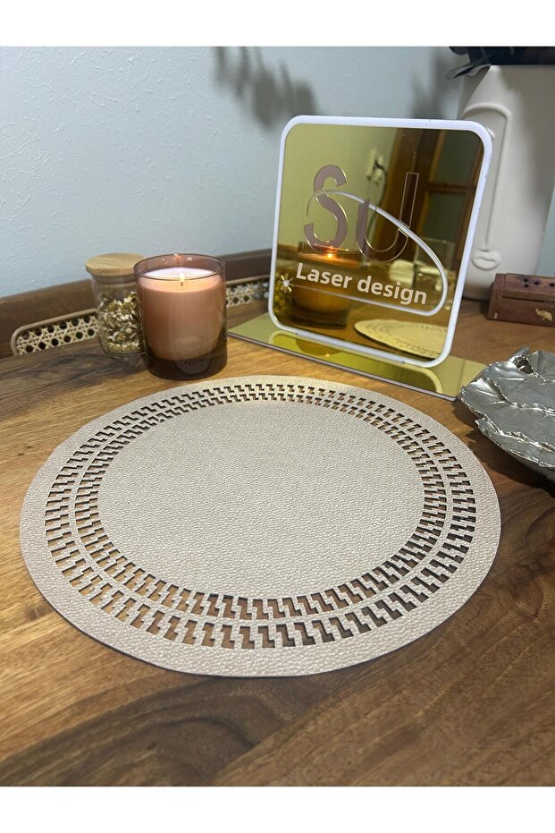 Napkins with Beige Pattern 6 Pcs