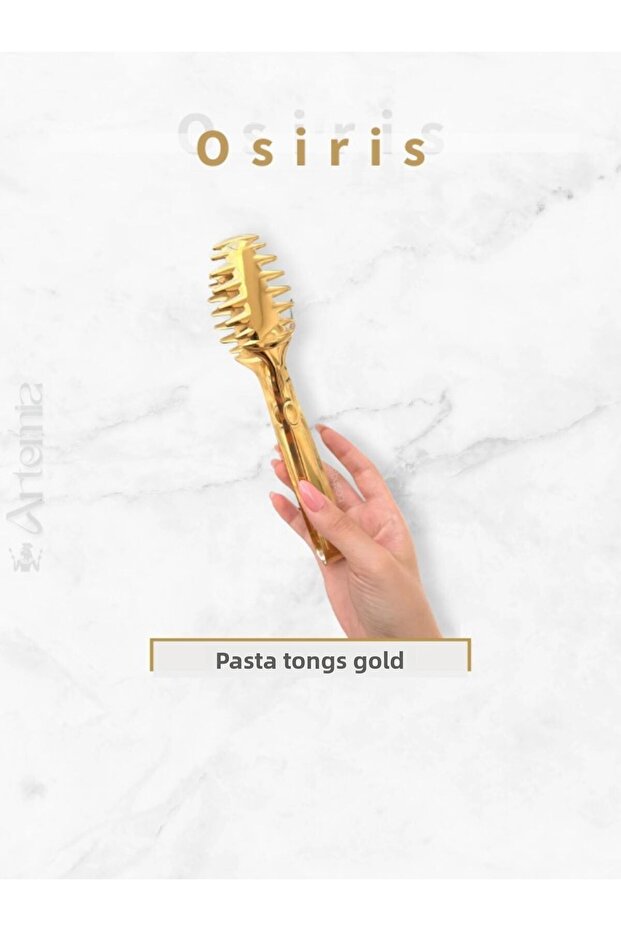 Osiris Titanium Gold 1 Piece Service Presentation Pasta Tongs