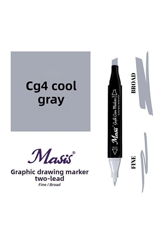 Twin Dual Tip Marker Pen CG4 Cool Gray