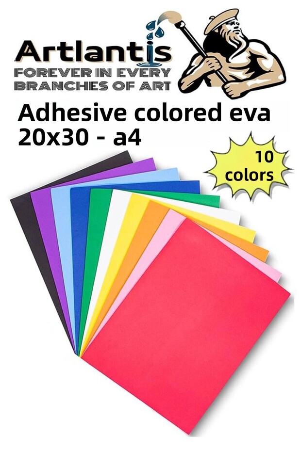 Adhesive Eva A4 20X30 cm 10 Colors 1 Pack Adhesive Eva Sponge 10 Pcs School Nursery Kindergarten Handicraft Meat