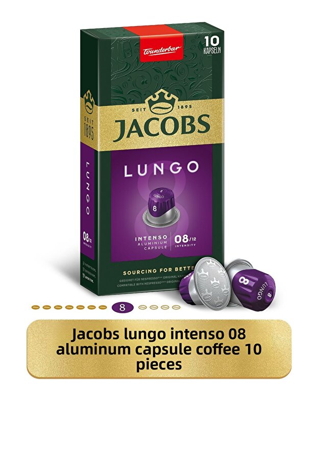 Lungo 8 Intenso Nespresso Compatible Aluminum Capsule Coffee 10 Pieces - 1