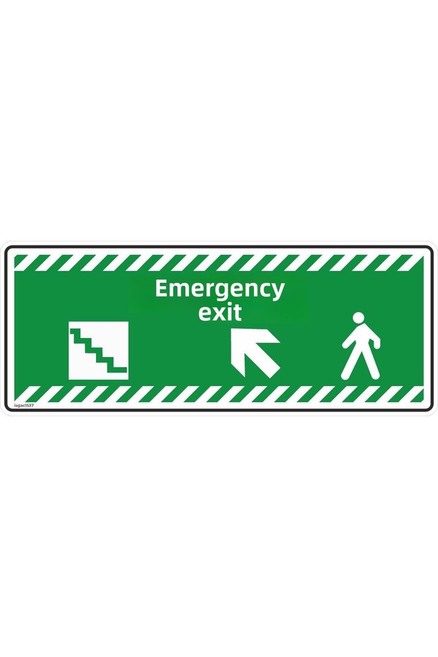 30X12 Cm/ 5 Pieces Phosphorescent Composite/Emergency Exit Stair Left up Arrow
