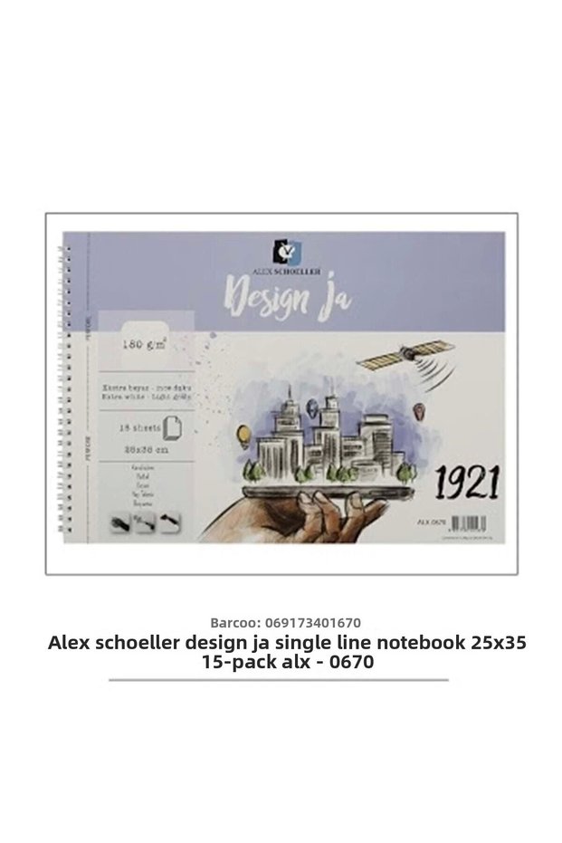 Design Ja Fine Textured Drawing Book 25x35 cm 15 Pages 180 g
