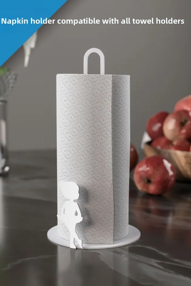Metal Towel Napkin Holder - Paper Towel Holder - Standard and Large Size Roll Compatible