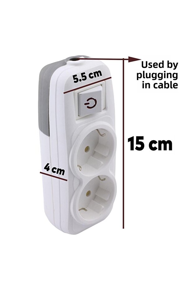 Switched 2-Piece Group Socket Terminal Plug Socket Grounded Multi-Group Socket Coupler Double Wireless - 4