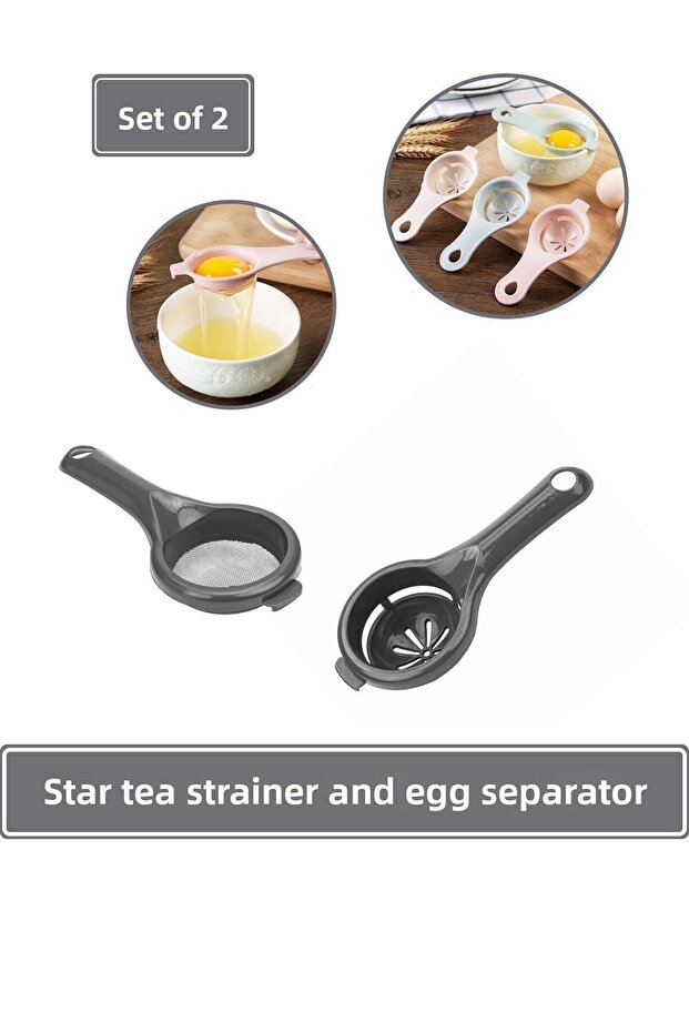 مصفاة شاي على شكل نجمة وفاصل البيض - أنثراسايت - 1