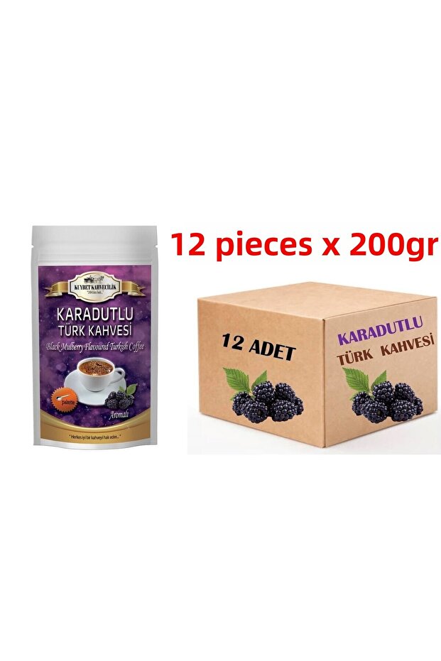 12x200 Gr Black Mulberry Flavored Turkish Coffee