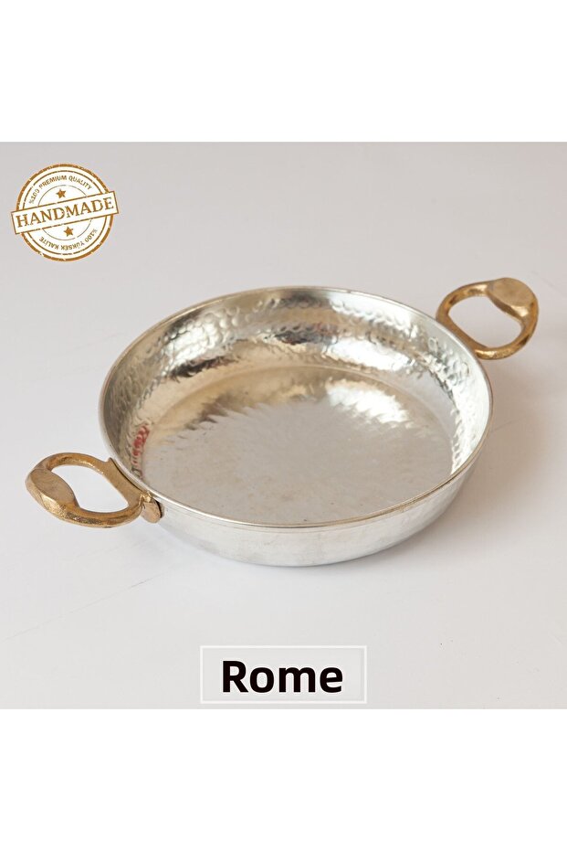 20 cm Handmade Inside and Outside Tinned 1St Grade Flat Copper Pan Sahan Hollow Out Milking Egg Omelet Menemen