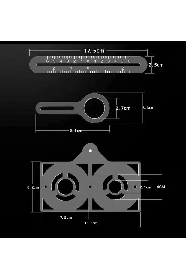 Tile Engineer 4 Lever Ruler - Tile Hole Locator, Ruler Angle Finder, Folding Measuring Protractor Template Ruler - 3