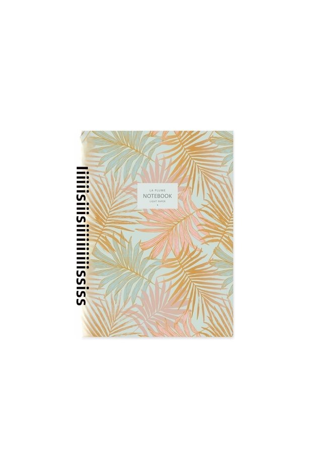 16.5x22.5 Lined Notebook La Plume Leaves - Orange
