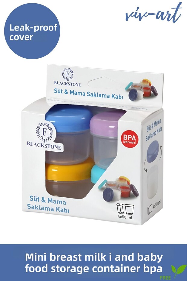 Mother Baby Milk and Food Storage Container - Mini Set of 4 - 50 ml