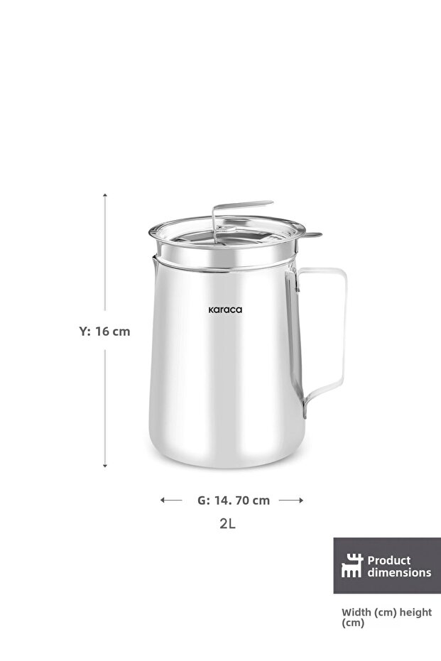 Mutfaksever Steel Frying Pot 2L - 2