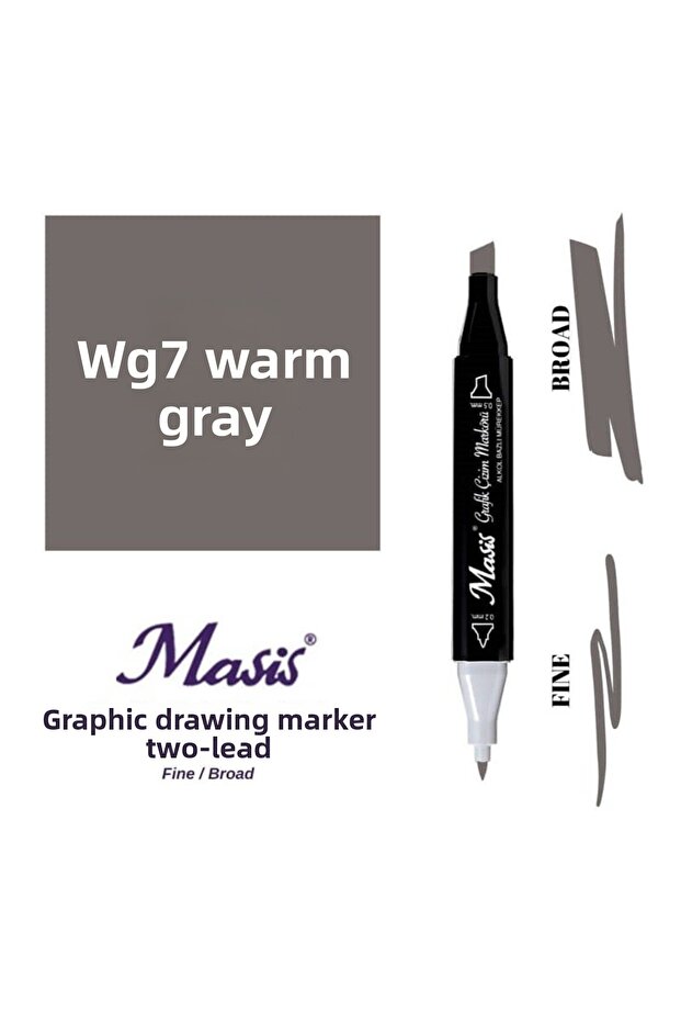 قلم رسم مزدوج الأطراف WG7 رمادي دافئ