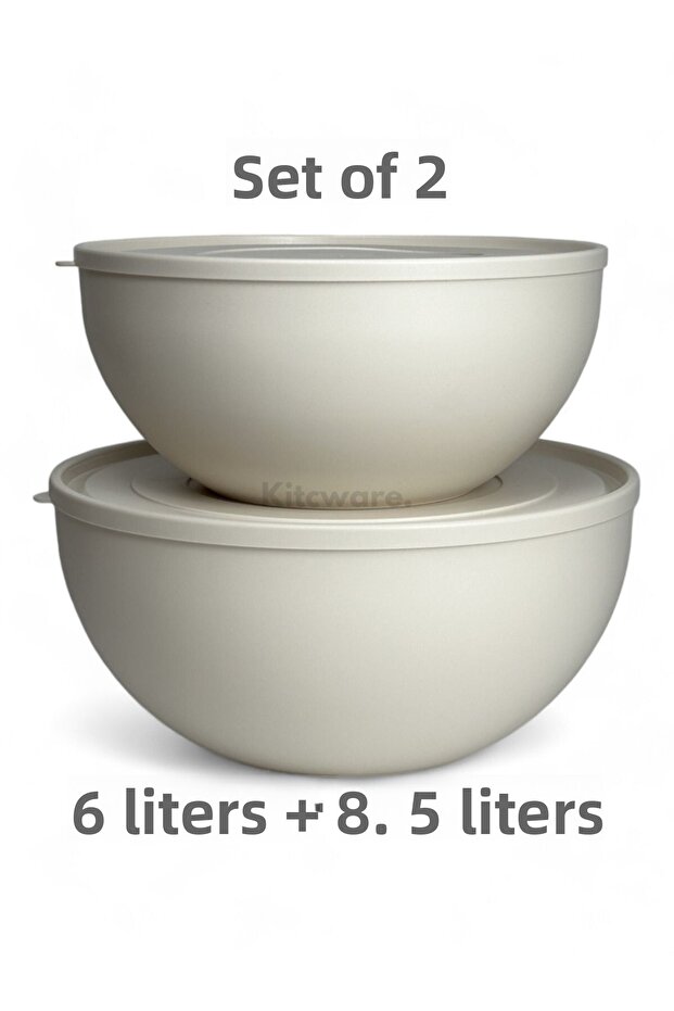 حاوية تخزين بغطاء ناعم، حاوية تخزين الدقيق، حوض العجين، مجموعة حاوية تخزين كبيرة الحجم، 14.5 لتر - 2