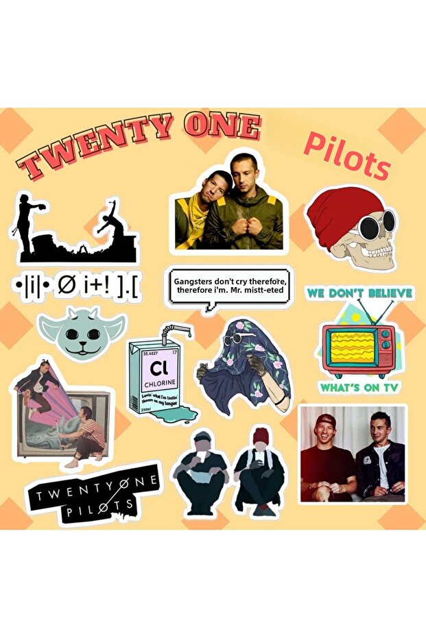 مجموعة ملصقات Twenty One Pilots - الكمبيوتر المحمول والكمبيوتر المحمول والهاتف