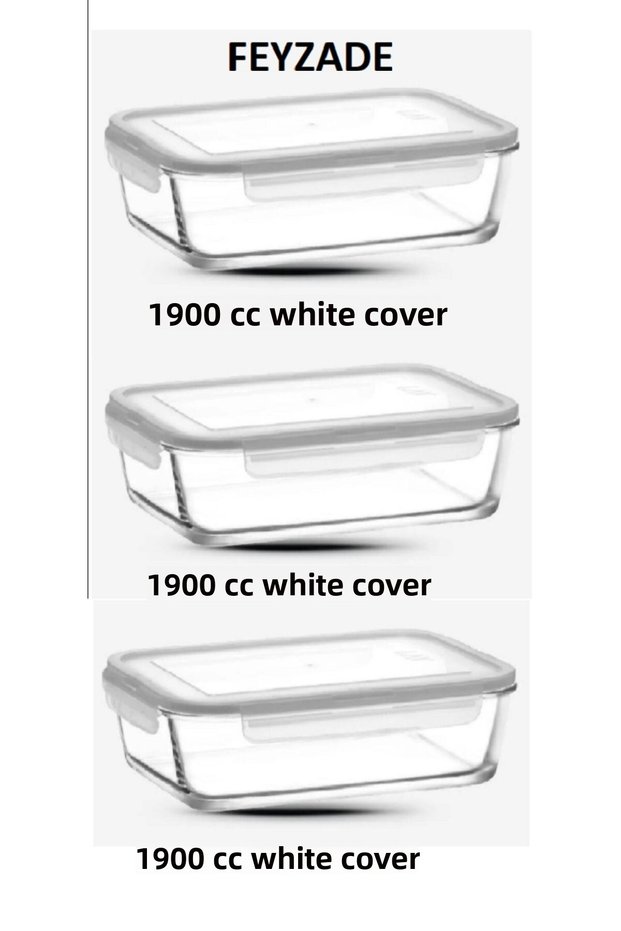 Lav Fresco 1900Cc Ziplock Glass Storage Set - White Cover (Frs-259)