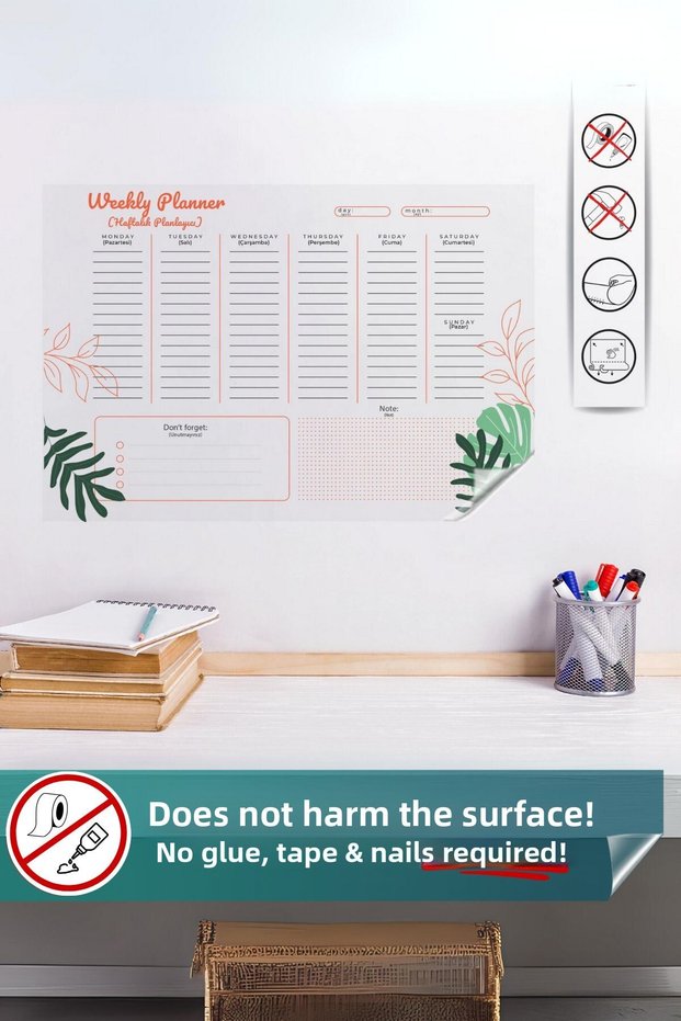 Weekly Planner, English Weekly Planner,Magic Smart Paper(with Paper Photo Holder Features)