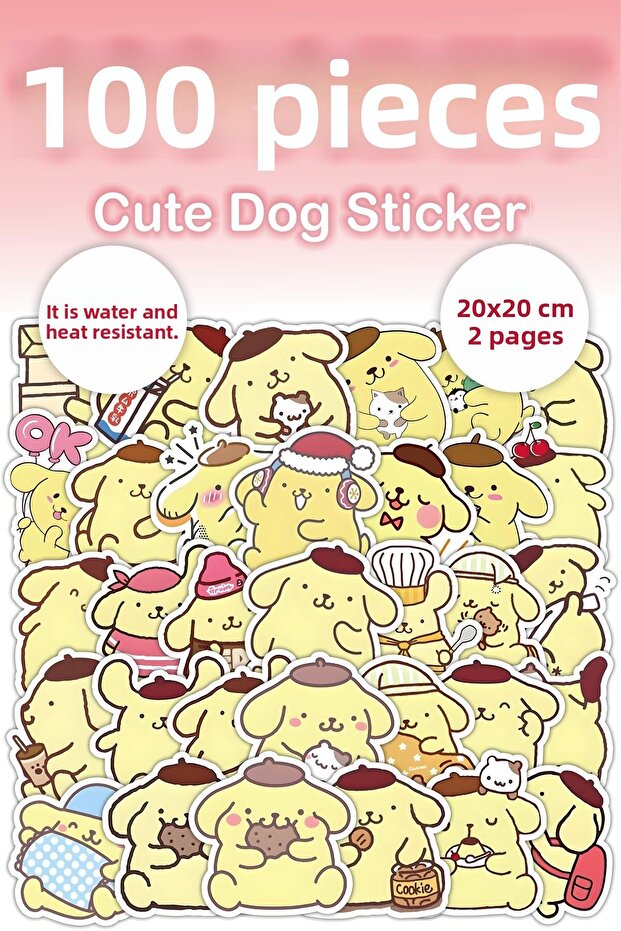 100 Pieces Cute Dog Sticker Set - Pen Laptop Notebook Water Bottle Label