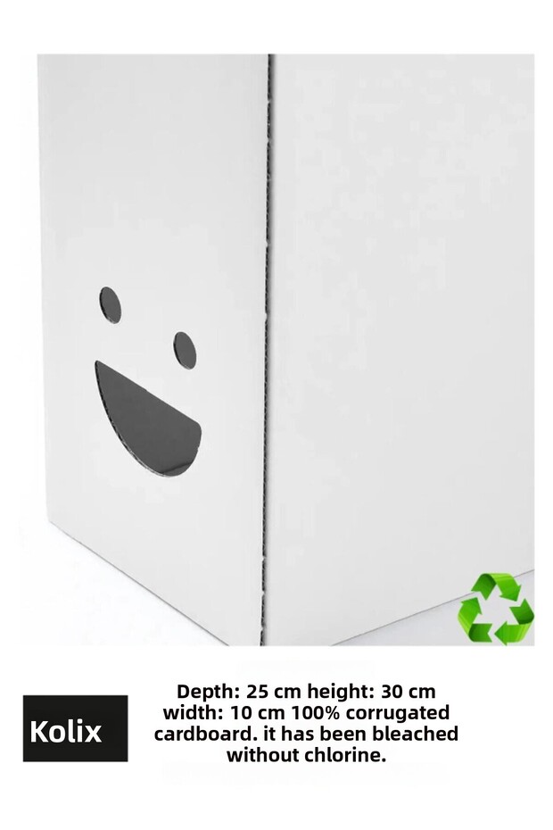 Magazine File Set Cardboard Folder Smiley Face White 2 PCS - 7