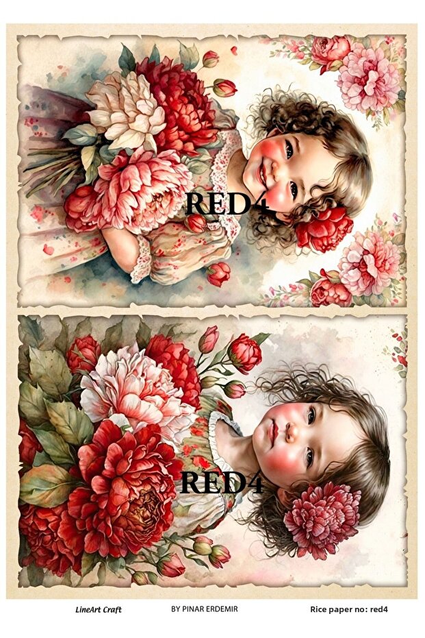ورق تزيين الأرز RED4 - 29x42 سم