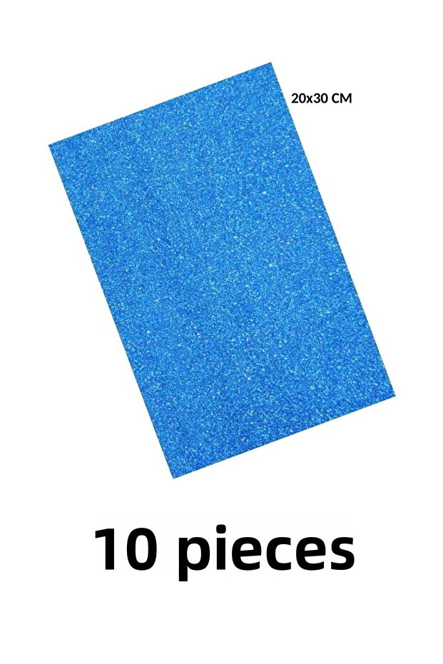 10 قطع A4 جليتر إيفا 20x30 سم أزرق