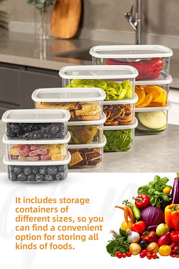 Комплект от 12 херметически затворени контейнера за съхранение сиви 3X (250-500-750-1200 ml) - 2