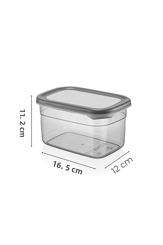 Set of 12 with White Screen Printing Label Peggy Long Rectangular Storage Container with Transparent Lid 1.3 Liters - 8