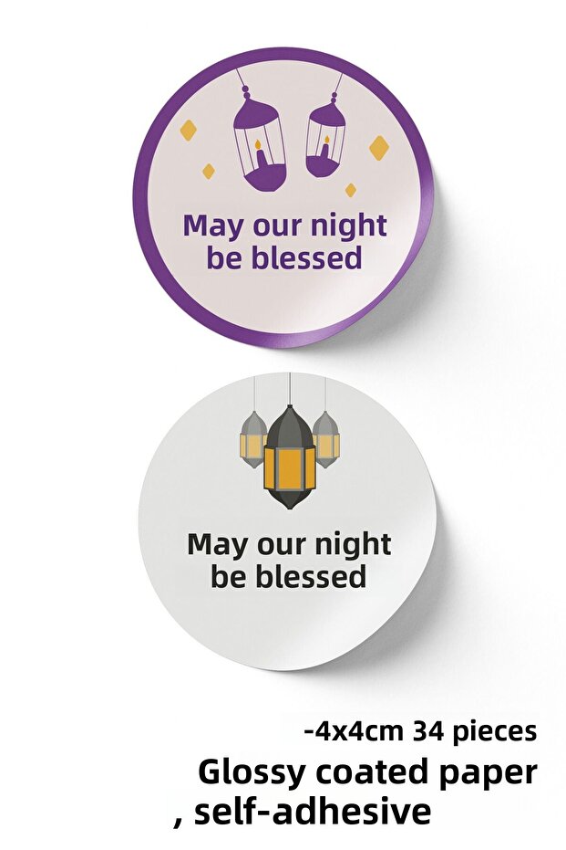 34 Kadir Night Stickers with the Text "May Our Kadir Night Be Blessed"