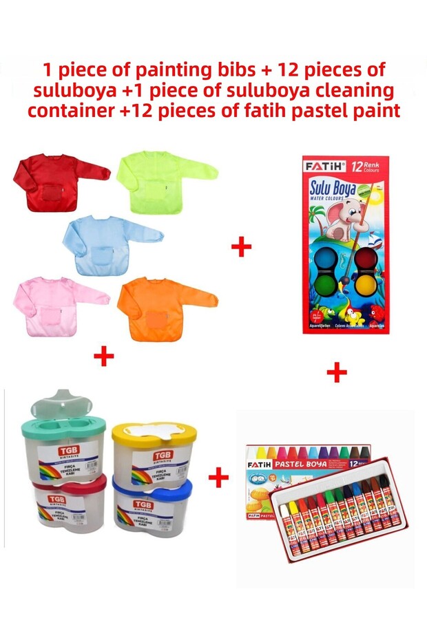 1 Piece Fatih Pastel Paint - 12 Pieces Watercolor and Cleaning Container
