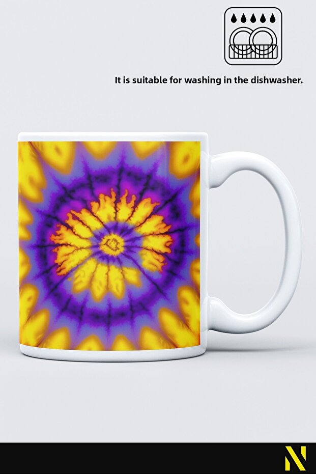 Batik Patterned Colorful Mug – 330 ml Mug |   Stylish and Durable Design - 1
