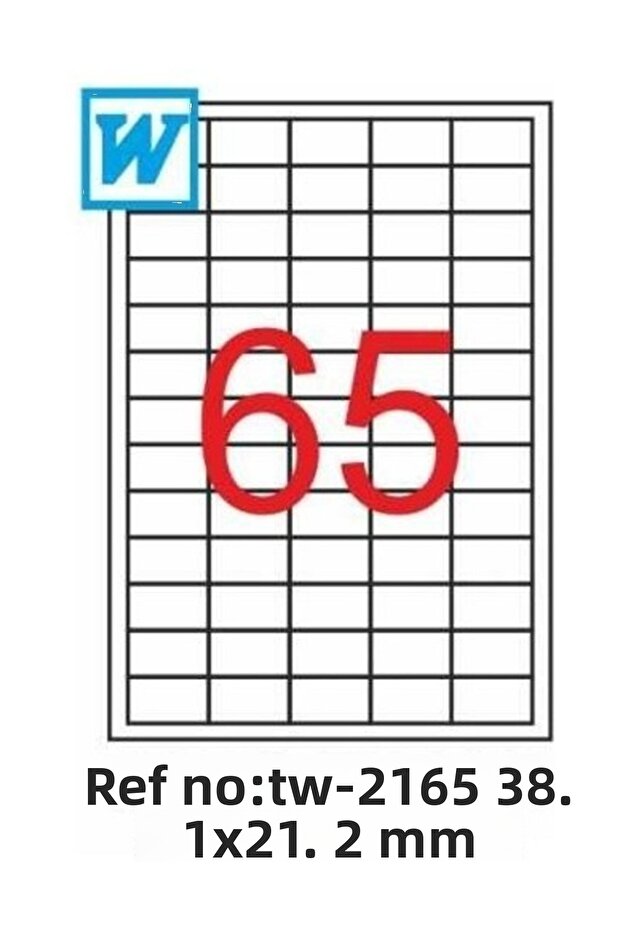 ملصق ليزر Tw-2165 مقاس 38,1 × 21,2 مم 6500 قطعة