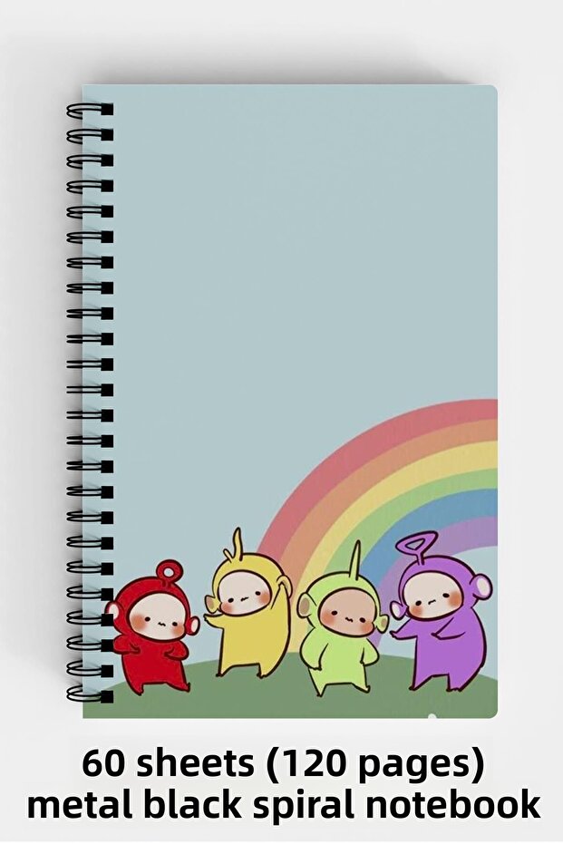 Teletubbies Themed A5 Spiral Hard Cover Notebook 120 Sheets