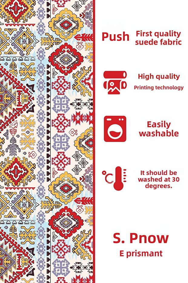 مفرش طاولة أناتوليا 8 نمط مطبوع من جلد الغزال - 3