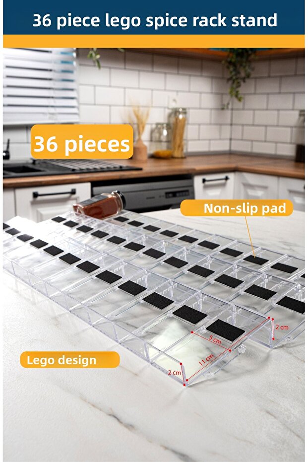 Mienda Home 36 Pieces Clear Lego Stand - Spice Rack and Multi-Purpose Organizer-Organizer