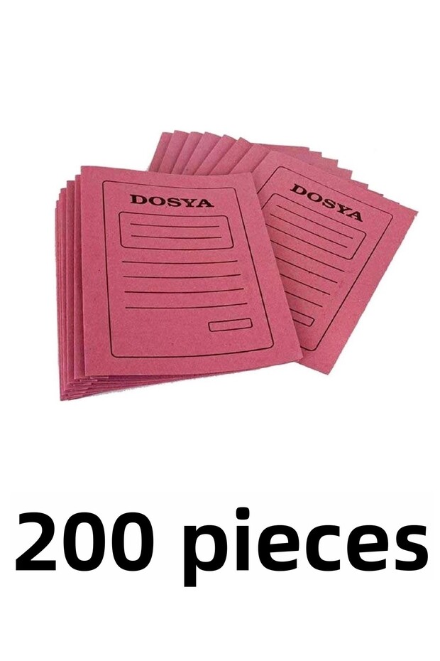 200 Pieces Pink File Full Cover Cardboard File Pink
