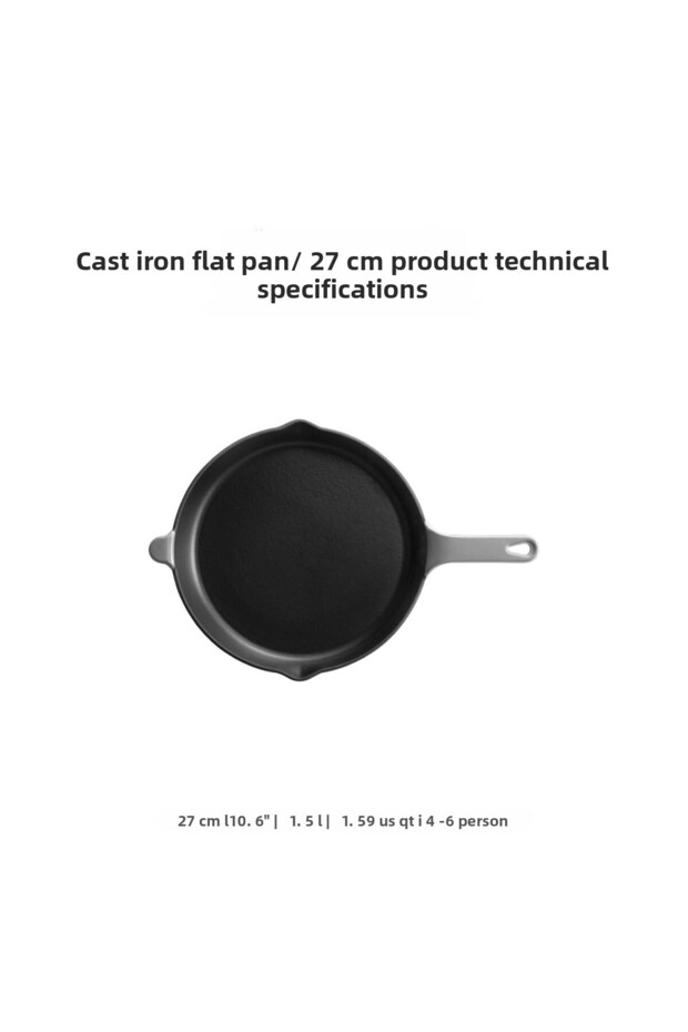 Gracieuse 27 cm Gray Flat Pan - 5